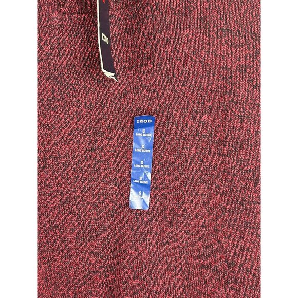 Izod Mens Marled Burgundy Shawl Collar Sweater Small/Petite Cotton/Acrylic Blend - Picture 11 of 11